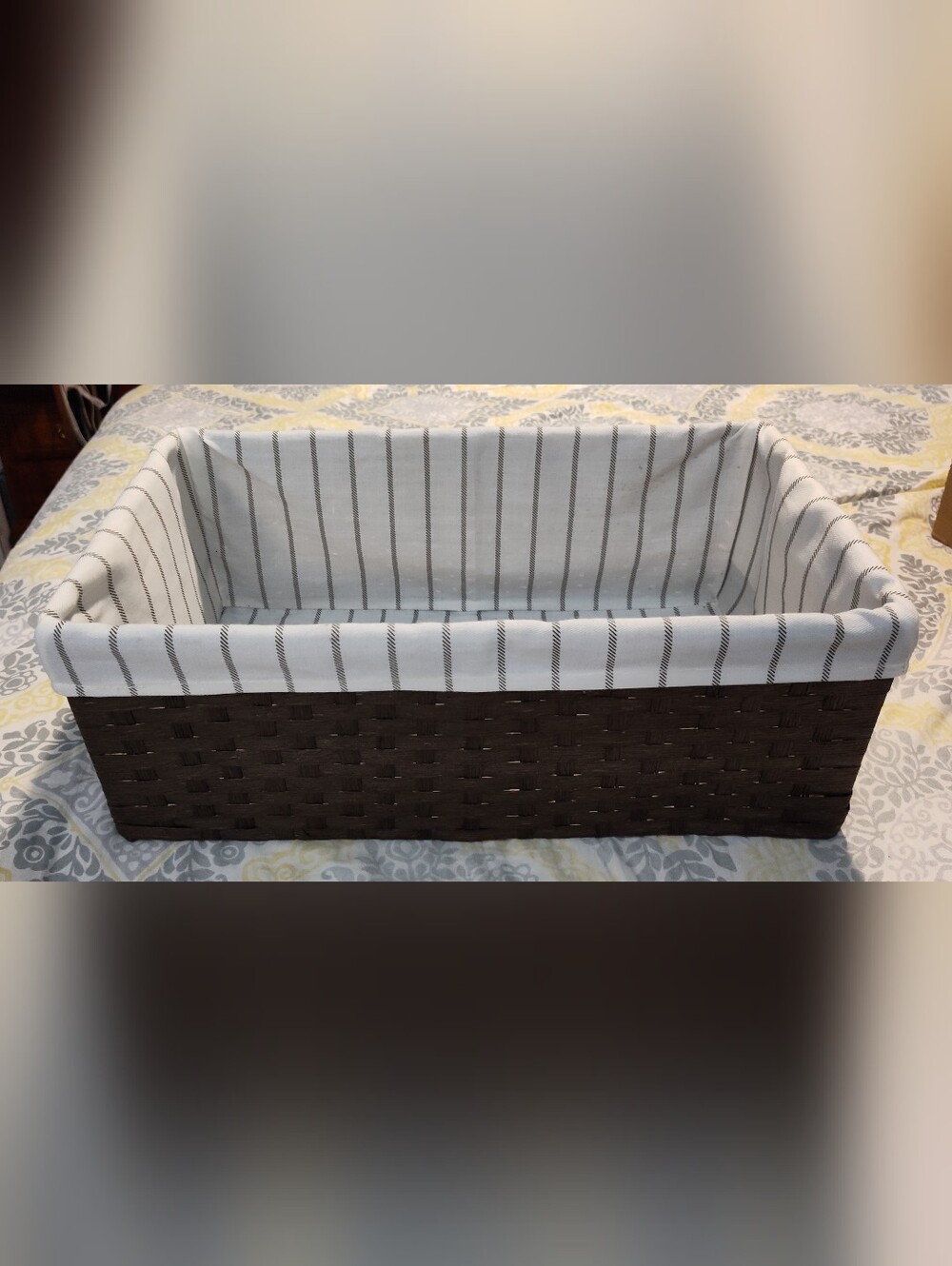 NWOT! Ikea Fabric-Lined Woven Storage Basket